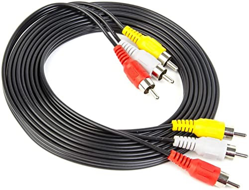 Xenocam 10ft RCA Audio/Video Cavo composito DVD/VCR/SAT Giallo/Bianco/Rosso connettori 3 maschio a 3 maschio