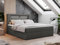 MKS MEBLE Boxspringbett 140x200 mit Led Grau Kunstleder, Polsterbett Bett 140x200 mit LED Kopfteil, Multipocket Matratze H4, Doppelbett mit Bettkasten Stauraumbett - Gold-5 - Dunkelgrau Kunstleder