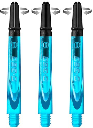 Harrows Darts Technology Carbon 360 Shafts, Rotating Carbon top von Thor-Sports (Short, Aqua Blue)