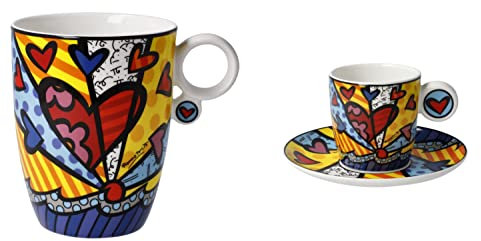 CREAFLOR HOME 2er Set Espressotasse & Kaffeebecher Romero Britto Pop Art A New Day Goebel