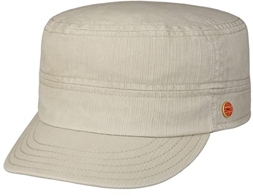 Mayser Sun Protect Castro Armycap Army Cap Baumwollcap Sonnencap Sommercap Herren - Made in The EU mit Schirm Winter Herbst Frühjahr Sommer Frühling-Sommer Herbst-Winter - 60 cm Hellbeige