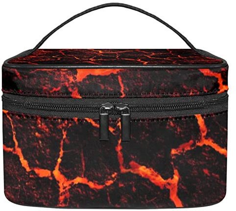 Magma Lava tragbare Make-up-Tasche Reise-Kosmetiktasche für Damen mit Reißverschluss, Tasche für Organizer, Mehrfarbig, 22.5x15x13.8cm/8.9x5.9x5.4in