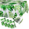 PHOGARY Hawaii Palmenblätter Tischdecken für Hawaii Party Dekoration, 4PCS Hawaii Luau Einweg-Tischdecken (Rechteckig) Aloha Tropische Tischdecken für Safari Dschungel Baby Dusche Geburtstag Party