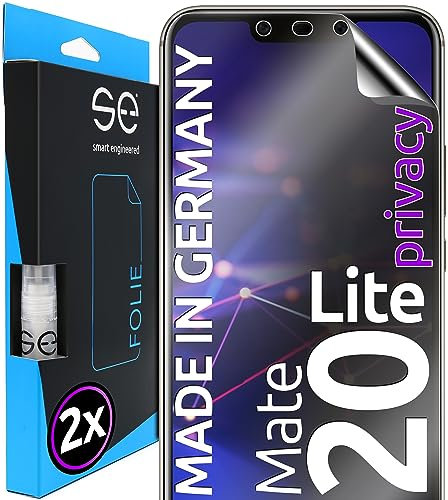 2x se® 3D SCHUTZFOLIE Privacy für Huawei P20 Lite,Blickschutz, 100% Fingerabdruck & FaceID kompatibel, einfache blasenfreie Installation, Ultra-Klar, Stoß-Kratzfest, aus Deutschland