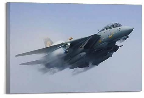 WARL Kunstdruck auf Leinwand, Motiv: Kriegsposter Grumman F-14 Tomcat 60 x 90 cm