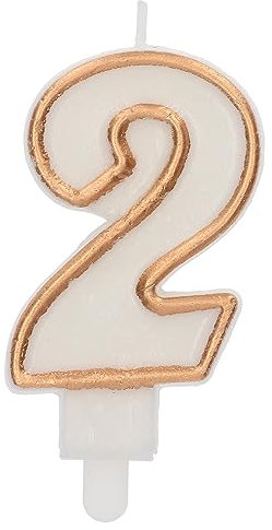 Folat 24152 Kuchen Kerze Simply Chique Gold Ziffer/Zahl 2-9 cm Geburtstagskerzen für Geburtstag, Geburtstagsdeko, für Kinder Partys, Hochzeiten, Firmenfeiern, Jubiläen