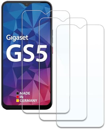 3 Stück Schutzfolie für Gigaset GS5, HD Displayschutzfolie, Panzer Schutz Glas, Gehärtetes Glas Displayschutz, 9H Härte, Hat Keinen Einfluss auf die Hülle, Anti-Kratzen, Anti-Öl