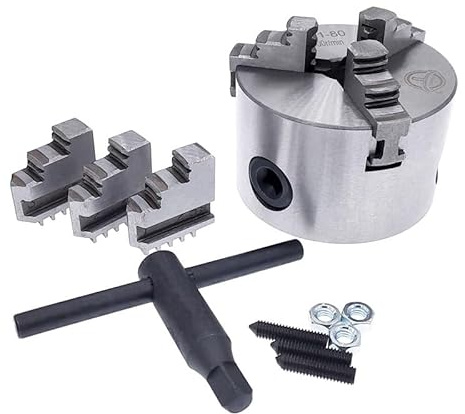 1 set k11-80 3 backen manuelle drehfutter mit drehmaschine werkzeuge zubehör k11-80 3-jaw drehfutter futter selbstzentrierend metall neu