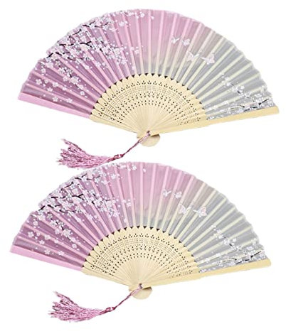 Amosfun 2pcs Classic Folding Fan Fan Antique Style for Chinese Dance Performance for Friends Family