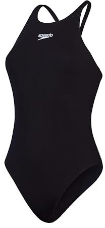 Speedo Bañador con Espalda en V Endurance+ | Corte Deportivo | Fitness en el Agua Traje de baño para Mujer, Negro, 34