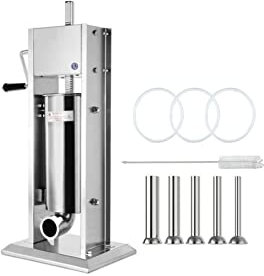 LeGDOr Commercial Sausage Stuffer Filler Manual Vertical 3L 5L 7L 10L 15L Stainless Steel For Home Make Sausage Hot Dog Bratwurst (Size : 10L)