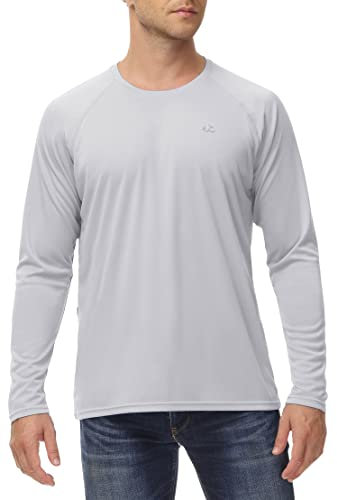 Ewedoos UV Shirt Herren UPF 50+ mit Taschen Rashguard Schnelltrocknend UV Shirt Herren Wasser für Outdoor-Aktivitäten Surfen Angeln Wandern Schwimmen Laufen