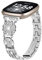 KUTEWEU Bracelet Femme Compatible avec Fitbit Versa 4/ Fitbit Versa 3, Bling Diamant Acier Inoxydable Bracelets de Remplacement Métal pour Fitbit Sense 2/ Sense Tracker de Fitness (Argent)