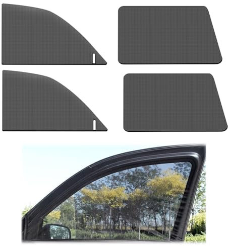 QINGYIWL Car Window Sun Shade 4 Pack Car Side Window Sunshades for Baby Kids Pet Mesh Window Socks Blackout Blinds Mosquito Net Curtain, Cover Full Window Block UV Rays and Privacy Protection