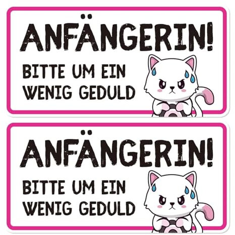 Landrain 2 Stück 19.5x10cm Fahranfänger Aufkleber, Anfänger Schild Auto, Sicherheitsabstand Halten Lustig Magnetschild