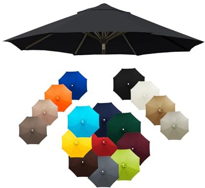 6-baleines 8-baleines Toile de Rechange de Housse pour Parasol Remplacez L'ancien Auvent Auvent de Rechange Rond Tissu Polyester Anti-UV Étanche Résistant Aux Déchirures