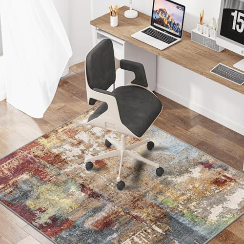 WTHYGB Bürostuhl Unterlage Bodenschutzmatte für Hartböden 90x120cm Gaming Stuhlmatten Kratzfest Bodenmatte Stuhlunterlage rutschfest Bürostuhlunterlage Unterlage Schreibtischstuh (Rot Blau)