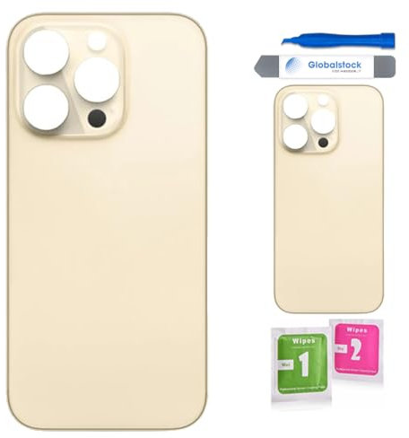 Globalstock Vitre Arrière iPhone 14 Pro Or – Cache Batterie avec Adhésif & Kit Outils Remplacement Compatible Apple A2890 / A2892 / A2891