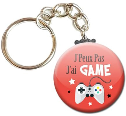 J'peux pas j'ai Game Porte Clés Chaînette 3,8 centimètres Idée Cadeau Accessoire Fête Noel Anniversaire Remerciement Humour Jeux Vidéo