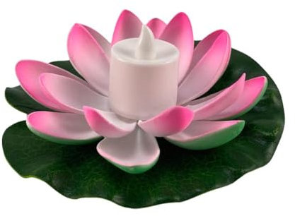 Rtyweth Luces flotantes para piscina, faroles flotantes, flores flotantes realistas, luces de batería para estanque que funcionan con C