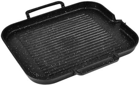 PRETYZOOM 1 Pc Parrilla De Barbacoa Sartén Wok Antiadherente Placa De Barbacoa Sartén Para Asar Teppanyaki Placa De Parrilla Sin Humo Parrilla Antiadherente Pollo a La Parrilla Black