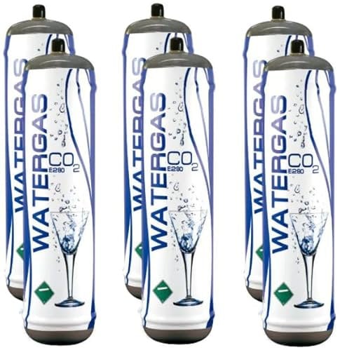 GASFRIGO® - Bombola co2 per gasatore 600 gr usa e getta attacco M11x1 - gas acqua frizzante - co2 per acqua frizzante - confezione da 6 bombole