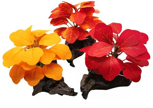 M2cbridge Artificial Fish Tank Plants Silk Aquarium Plastic Plant Aquatic Water Grass Foreground Decor(3PCS Small Colorful)
