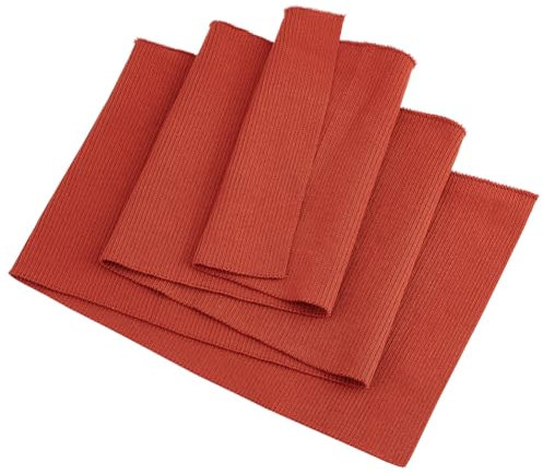 BENECREAT 100x17cm Rippenstrickstoff, Ockergelb Rippbündchenstoff Polyester Rippenstoff für Hosenbund Nackenband Manschetten Jackenverlängerung, Bekleidungszubehör