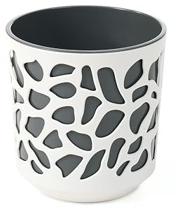 KONZEPT Pot de fleurs avec insert (diamètre 19 cm) – Grand pot en plastique robuste, résistant aux UV, pour l'intérieur et l'extérieur