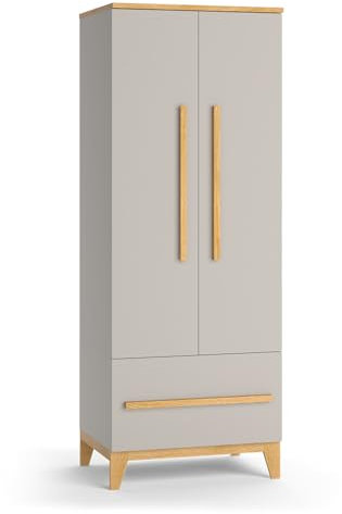 VitaliSpa Kinderkleiderschrank Cashmere-Eiche Malia - 70x187x53 cm hergestellt aus Spanplatte - Regal ideal fürs Kinderzimmer, für stilvolle Aufbewahrung mit viel Stauraum