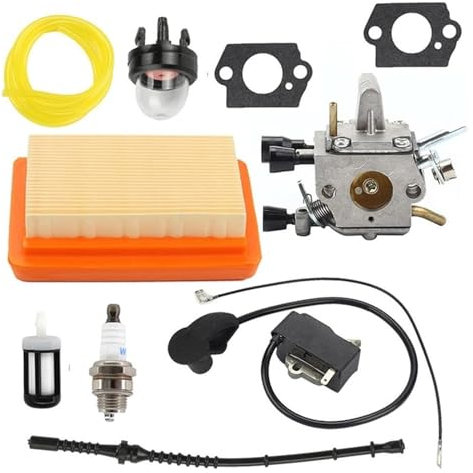 For S&tihl FS120 FS200 FS250 FS250R FS300 FS350 Trimmer Brushcutter Ignition With Coil Carburetor Kit Carb Carburetor