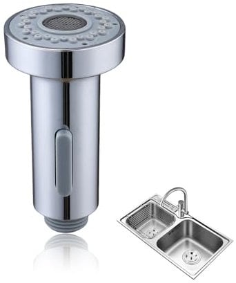 Tap Extender for Kitchen Sink,2 Function Pull Out Mixer Faucet Spray Head Replacement Part,Bathroom Tap Nozzle Heads Accessories,Taps Sprayer Aattachment,Chrome Finish Parts,Universal G1/2 Inch