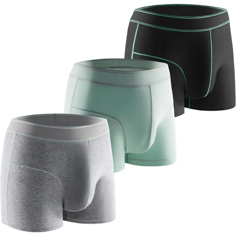 Carer 3er Pack Baumwolle Herren Inkontinenz Boxershorts 100ml Absorptionskapazität Waschbar leichte und atmungsaktive Inkontinenz Pants Männer Größe S