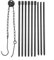 Treppiede portatile da campeggio, in lega di alluminio, supporto per barbecue, griglia e pentole, regolabile, attrezzatura da cucina per picnic, barbecue da campeggio, treppiede da cucina (nero)
