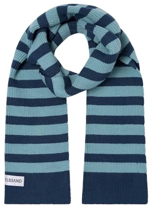 Elbsand Damen Strickschal gestreifter Damenschal ESNoelle 10023 00 Coldwater + Cameo (0100)