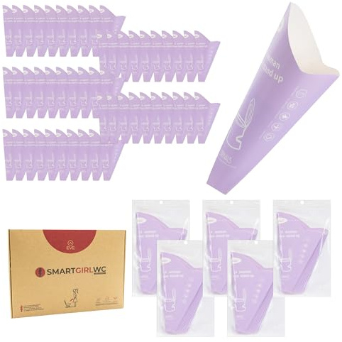 EVE Coni per Pipì Donna USA e Getta – Orinatoio Portatile Femminile in Cartoncino Compostabile BPA Free, Igienico e Facile da Usare in Viaggio