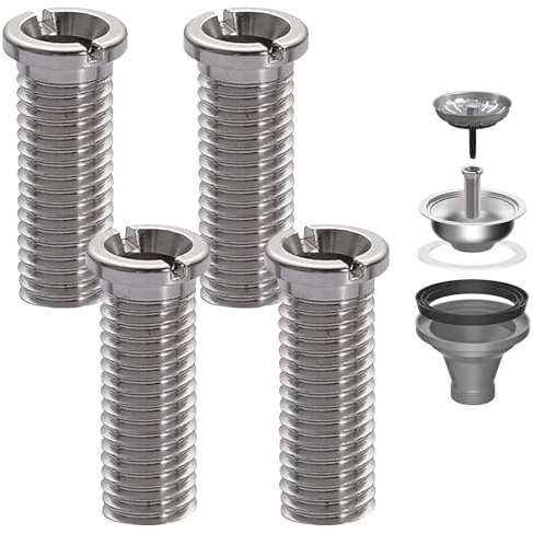 4 Piezas huecos para fregadero M12 x 30 mm de acero inoxidable tornillo hueco para válvulas de cesta de colador, tornillos huecos de 30 mm Para fregaderos de cocina Fregaderos con cesta coladora