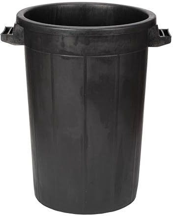 Amtech 75L Heavy-Duty Black Bin, Impact-Resistant Material, Crush-Resistant and Fully Recyclable for Workshop, Site or Outdoor Use.