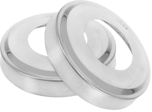 HOMSFOU Lot de 2 Caches en Acier Inoxydable pour Rampe de Piscine 102x51 Mm, Revêtements de Main Courante pour Échelles de Piscine Enterrée, Accessoires de Sécurité et Décoration pour Spa