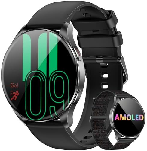 Blackview Smartwatch Uomo Donna, Effettua e Rispondi alle Chiamate, Orologio Smartwatch Fitness con 1.43' HD AMOLED/112+ Sportive/SpO2/Monitoraggio del Sonno/Cardiofrequenzimetro per Android IOS