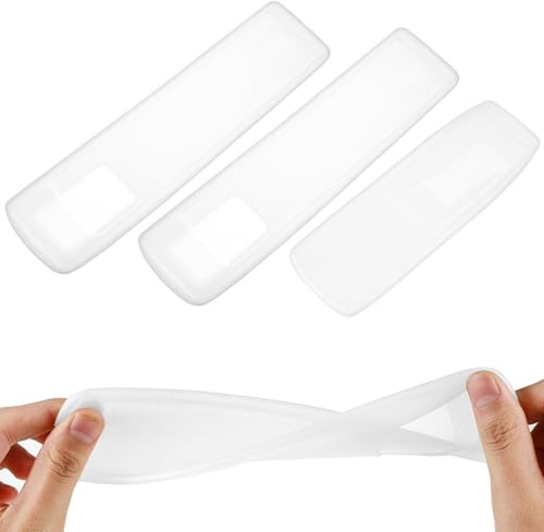 3 Fundas de Silicona para Elásticas Transparentes Elásticas Transparentes | Protección Antipolvo Golpes, Ajustables y Flexibles, para Mandos de Televisión y Climatizador