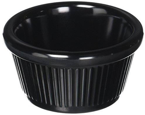 Winco RFM-2K, Black 2oz Fluted Ramekins, Set of 12, Melamine