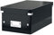 Leitz Click & Store kleine längliche Aufbewahrungsbox, DVD Aufbewahrung, Ideal als Geschenkbox mit Deckel, Stapelbox aus hochwertiger Hartpappe mit laminierter Oberfläche, Schwarz, 60420095