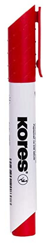 Kores - K-Marker XW1: Rote Whiteboard Marker mit Rundspitze, trocken abwischbar und nahezu geruchslose Tinte, Schul- und Bürobedarf, 12 Stück Packung