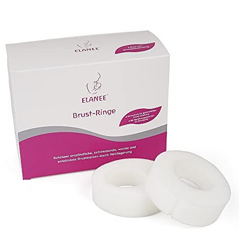 ELANEE Brust-Ringe, Schutz der Brustwarze BH-Kontakt durch Hohllagerung, ideal bei wunden, entzündeten Brustwarzen durch Stillen, 10 Stück (222-00)