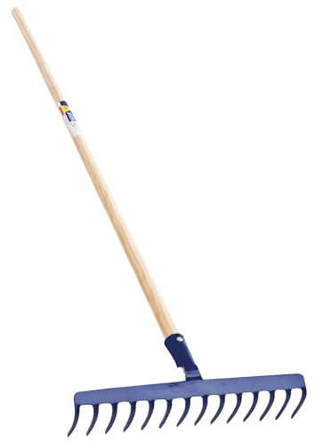 Jad 01801 Rechen 14 Zinken mit Stiel blau 150 cm