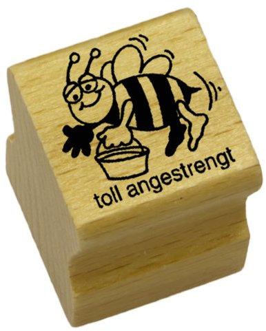 Elbi Lehrerstempel: toll angestrengt aus Holz - K51/2
