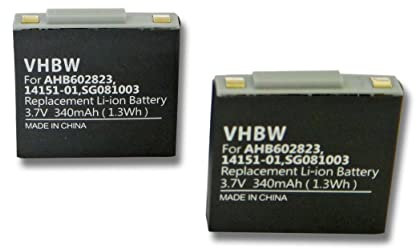vhbw 2X Akku kompatibel mit Agfeo 9120 Systemheadset, Agfeo 9125 Systemheadset Wireless Headset Kopfhörer (340mAh, 3.7V, Li-Polymer)