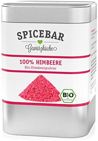 Spicebar Ekologiskt hallonpulver – 50 gram – fruktpulver som frystorkats från 100 % hallon – perfekt för gröt, smoothies, för bakning eller som dekoration till kvargrätter
