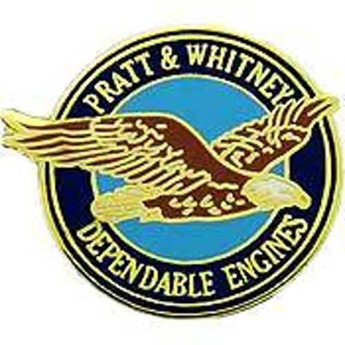 EagleEmblems Anstecker - Pratt und Whitney Logo, Blau, Metall, Modern, Schmetterling, Pin